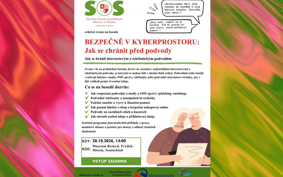 Pozvánka na besedu: BEZPEČNĚ V KYBERPROSTORU: Jak se chránit před podvody