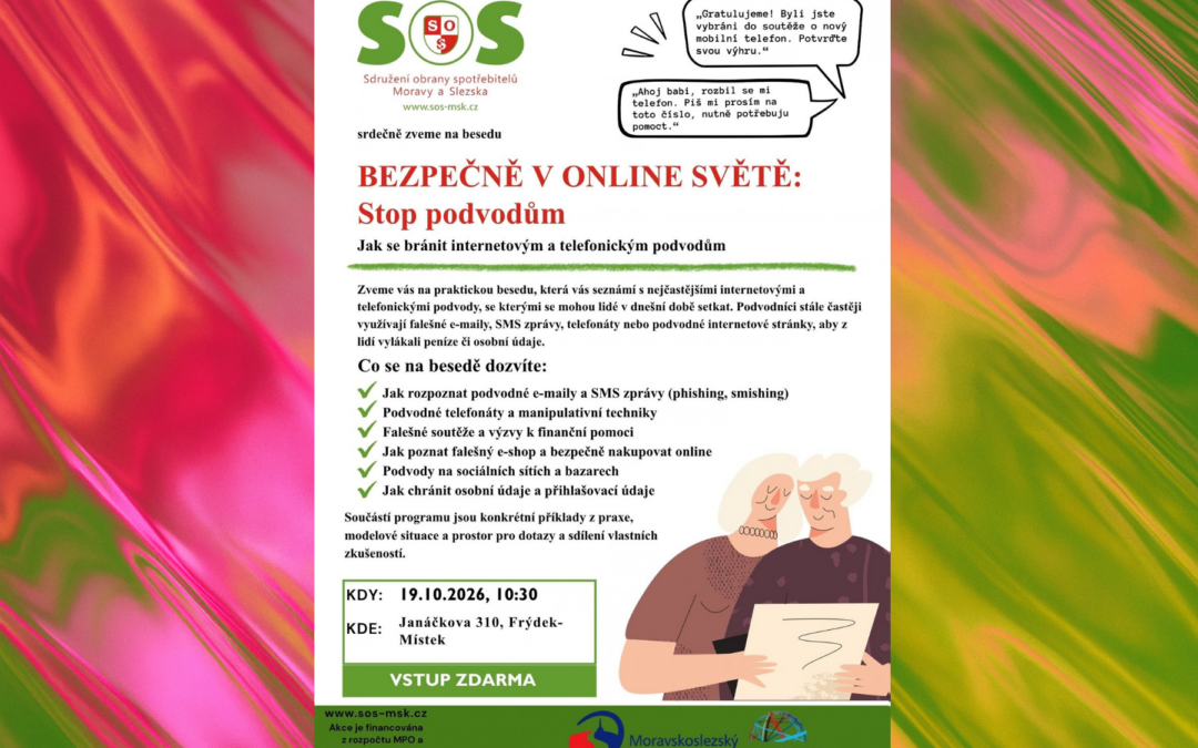 Pozvánka na besedu: Bezpečně v online světě: Stop podvodům